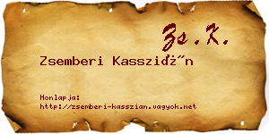 Zsemberi Kasszián névjegykártya